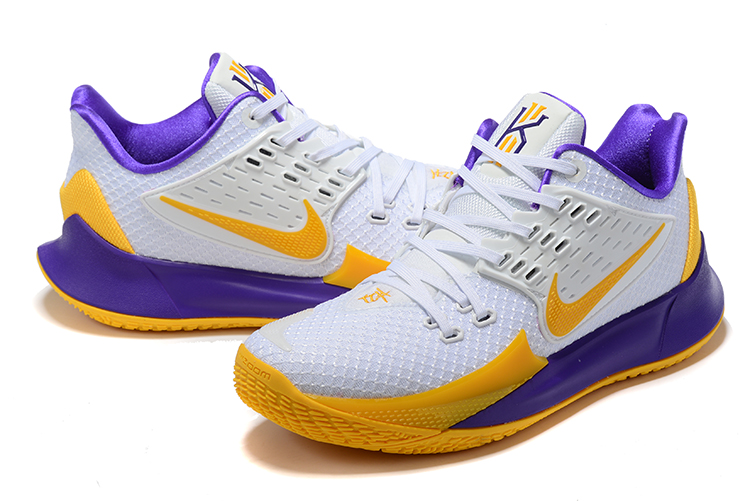 2019 Men Nike Kyrie Irving II Low White Yellow Purple Shoes